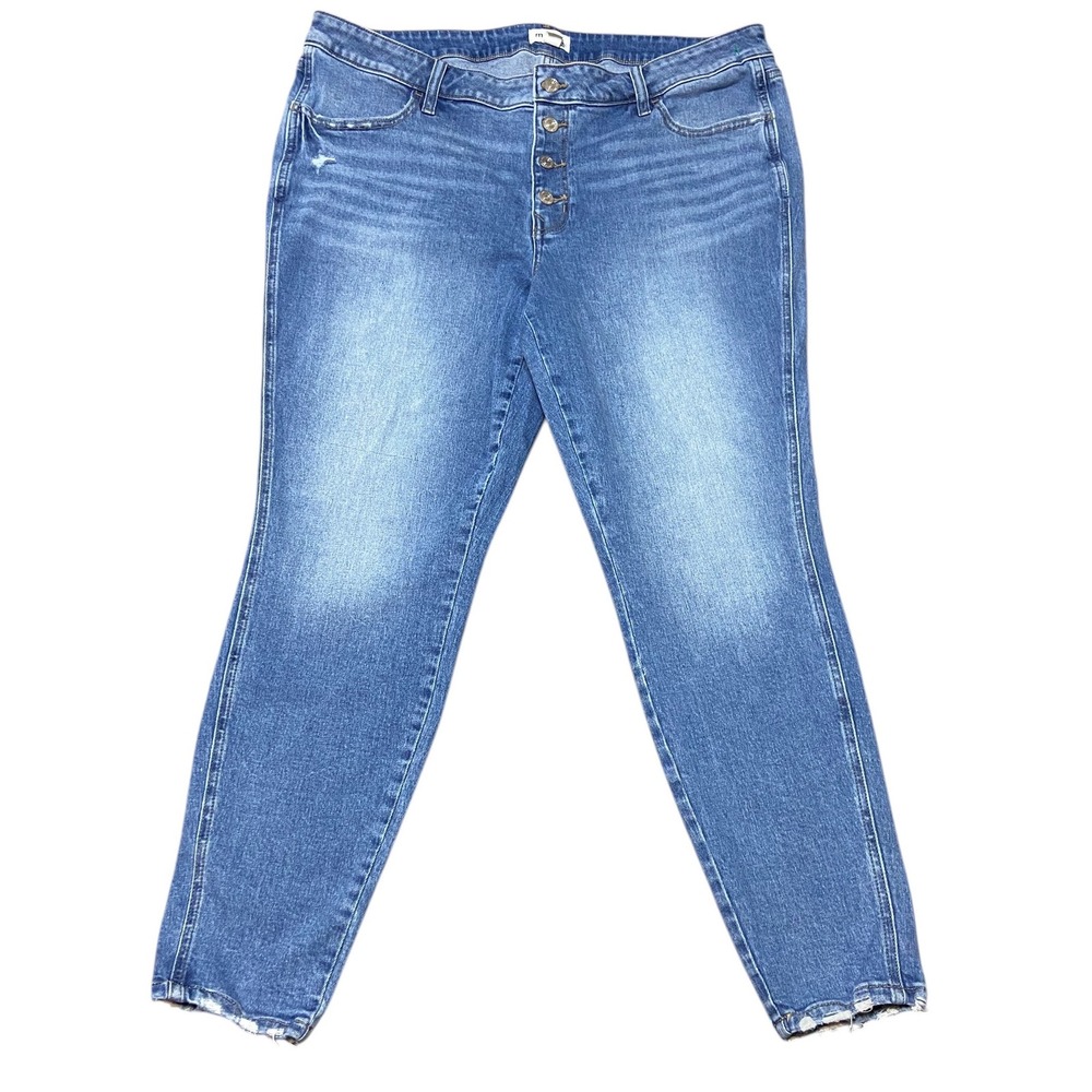 Maurices M Jeans Mid Rise Jegging Button Fly Raw Hem Minimalist Streetwear 20W - Picture 2 of 11